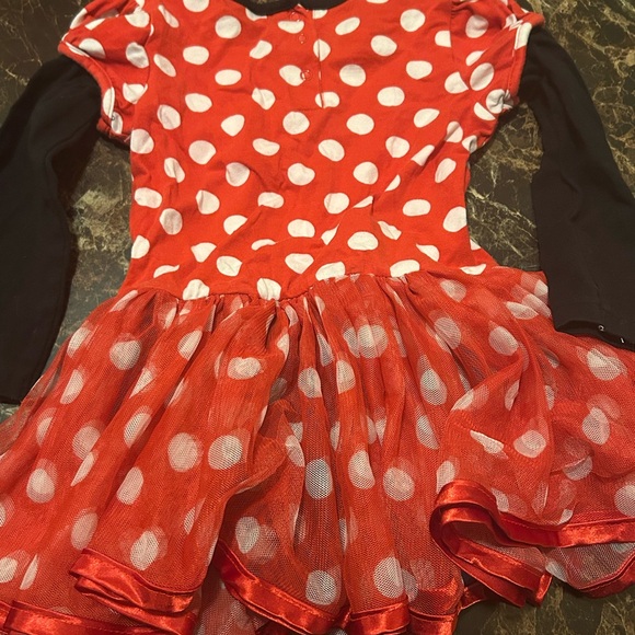 Disney Long sleeve Red Polka Dot Kids Minnie Mouse Dress - size 24 months - Picture 8 of 8